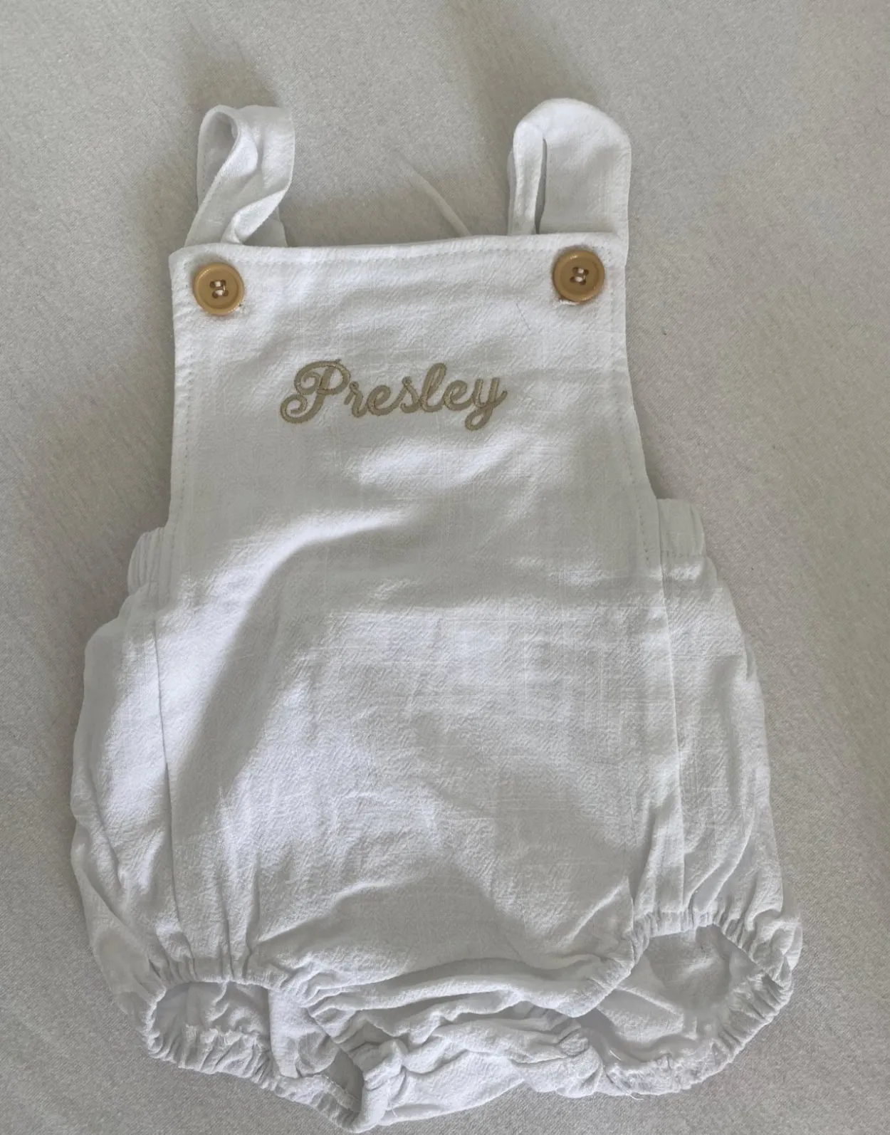 Bonita's Personalised Classic Baby Romper - White