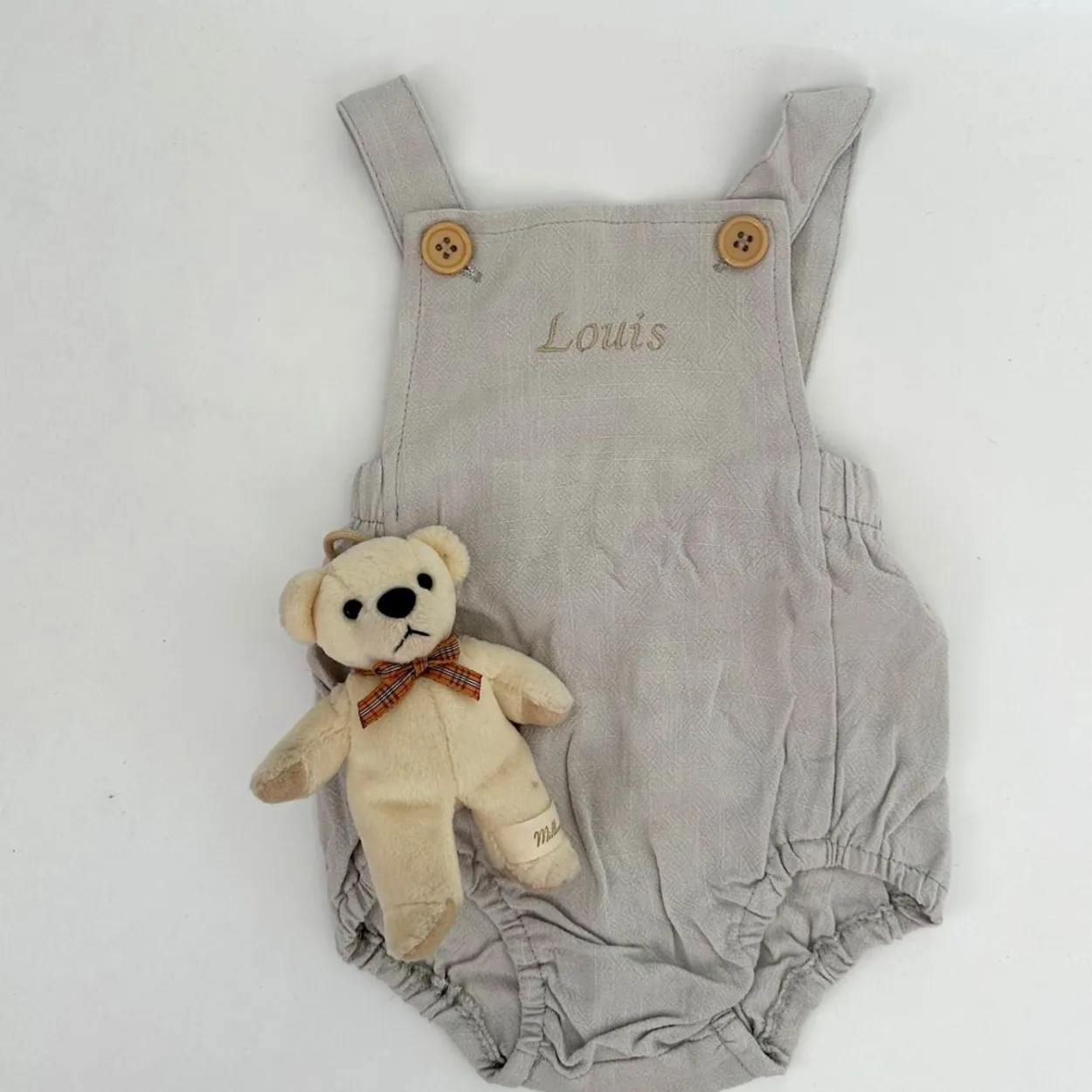 Bonita's Personalised Classic Baby Romper - Grey