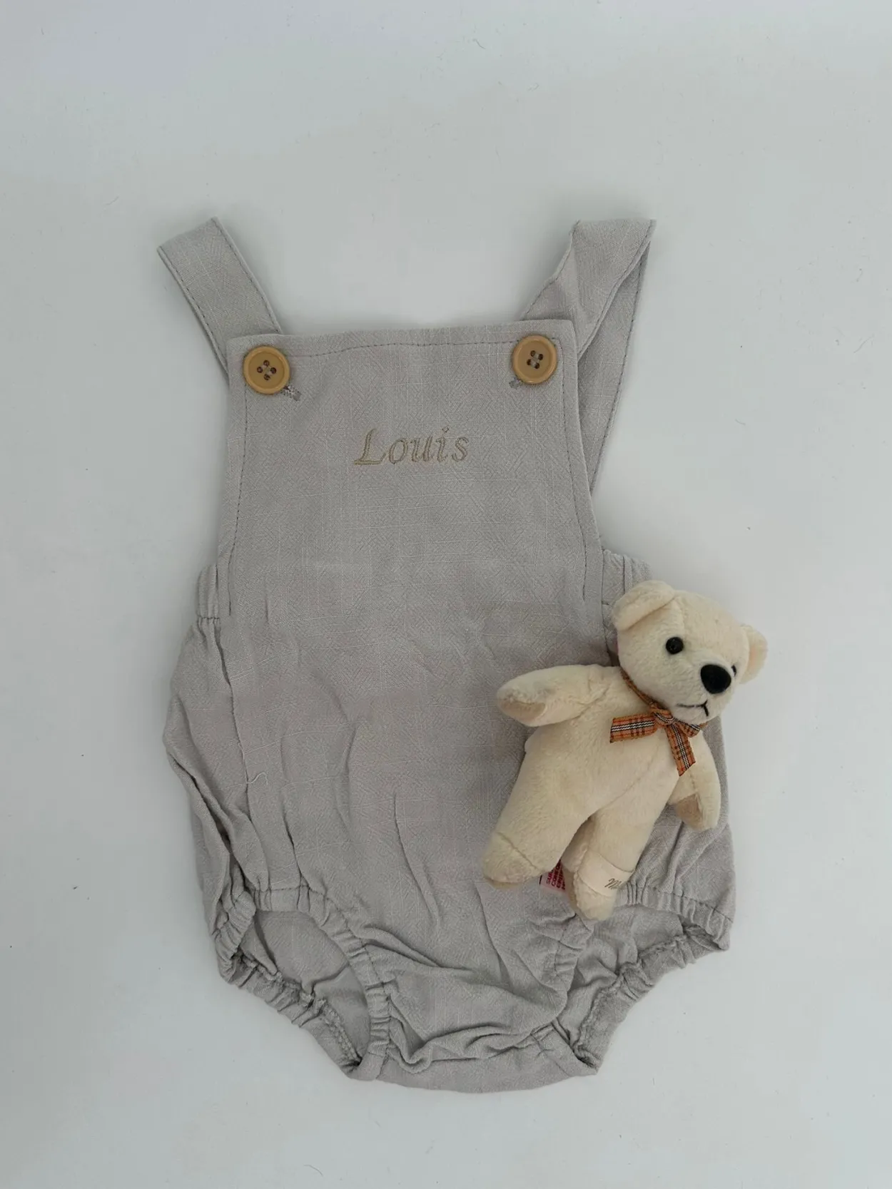 Bonita's Personalised Classic Baby Romper - Grey
