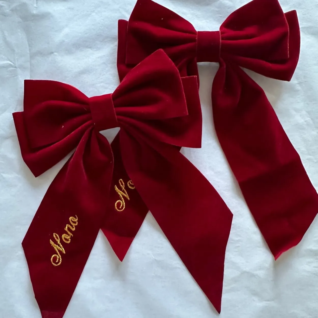 Bonita's Personalised Large Velvet Bows