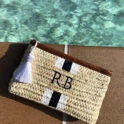 Bonita's Personalised Palm Leaf Clutch - Stripes