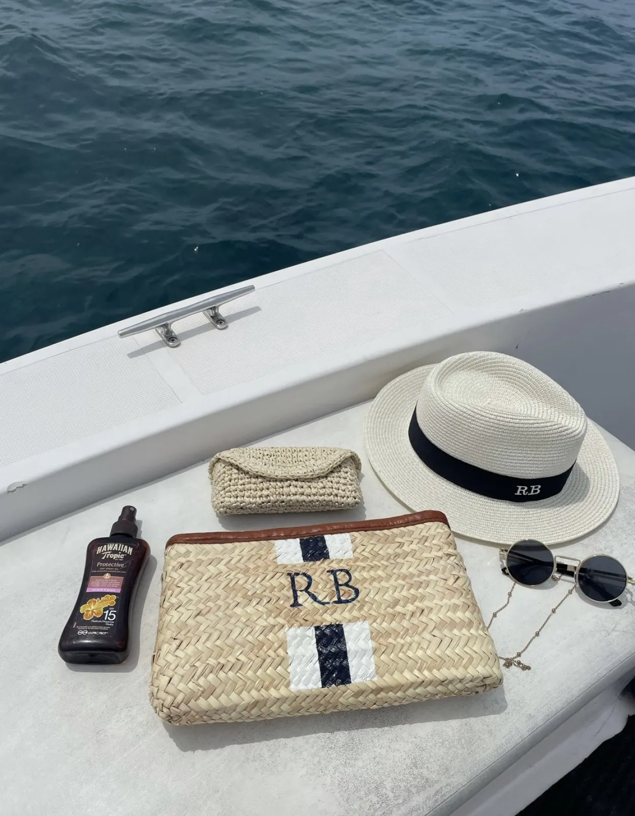 Bonita's Personalised Palm Leaf Clutch - Stripes