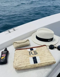 Bonita's Personalised Palm Leaf Clutch - Stripes