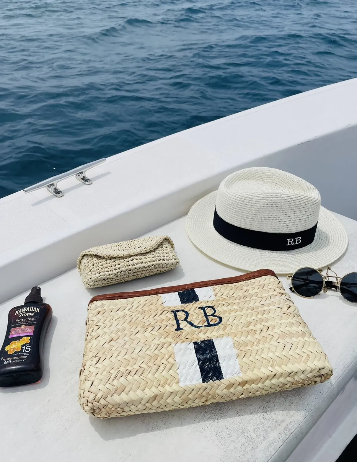 Bonita's Personalised Palm Leaf Clutch - Stripes