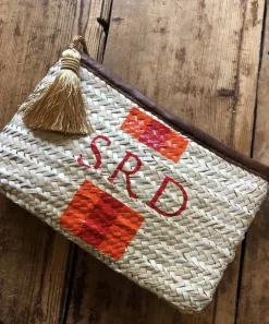 Bonita's Personalised Palm Leaf Clutch - Stripes