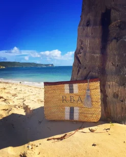 Bonita's Personalised Palm Leaf Clutch - Stripes
