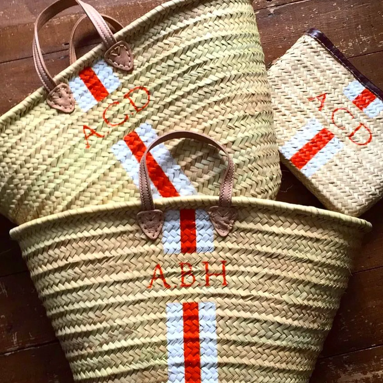 Bonita's Personalised Palm Leaf Clutch - Stripes
