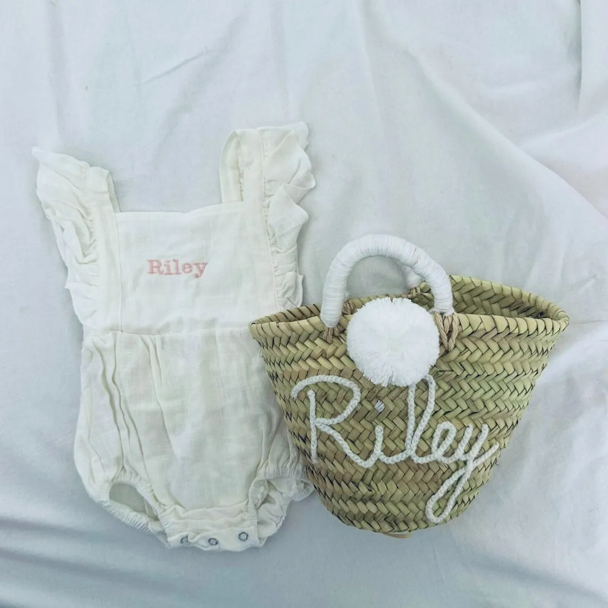 Bonita's Personalised Ruffle Romper - White