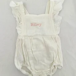 Bonita's Personalised Ruffle Romper - White