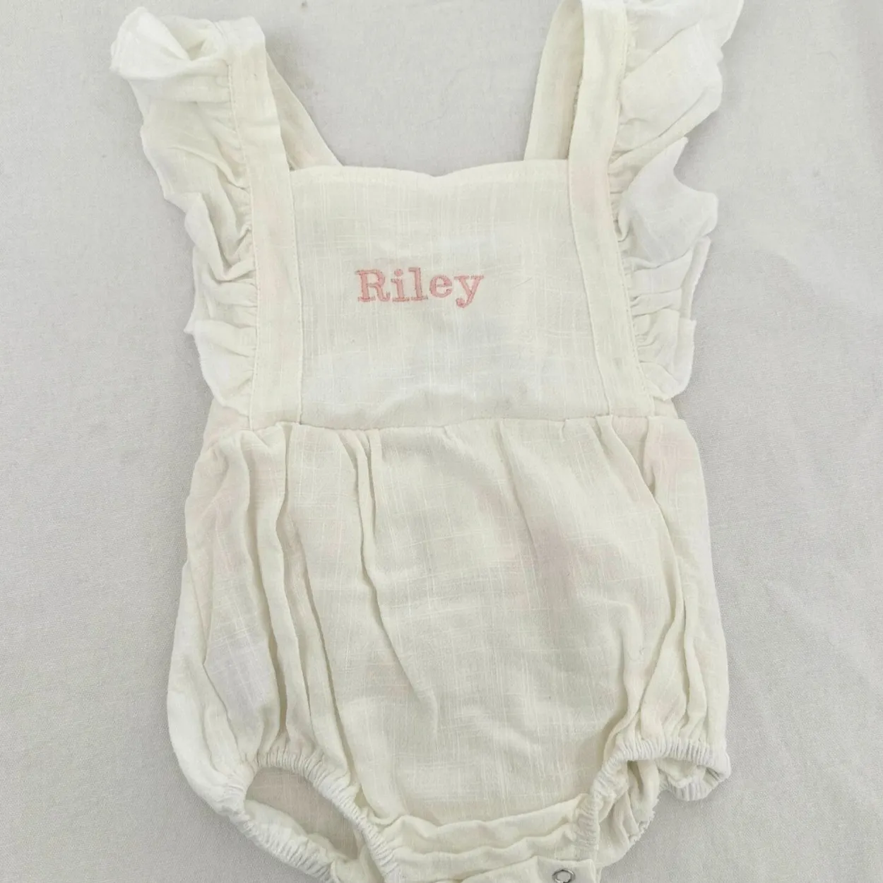 Bonita's Personalised Ruffle Romper - White