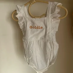 Bonita's Personalised Ruffle Romper - White