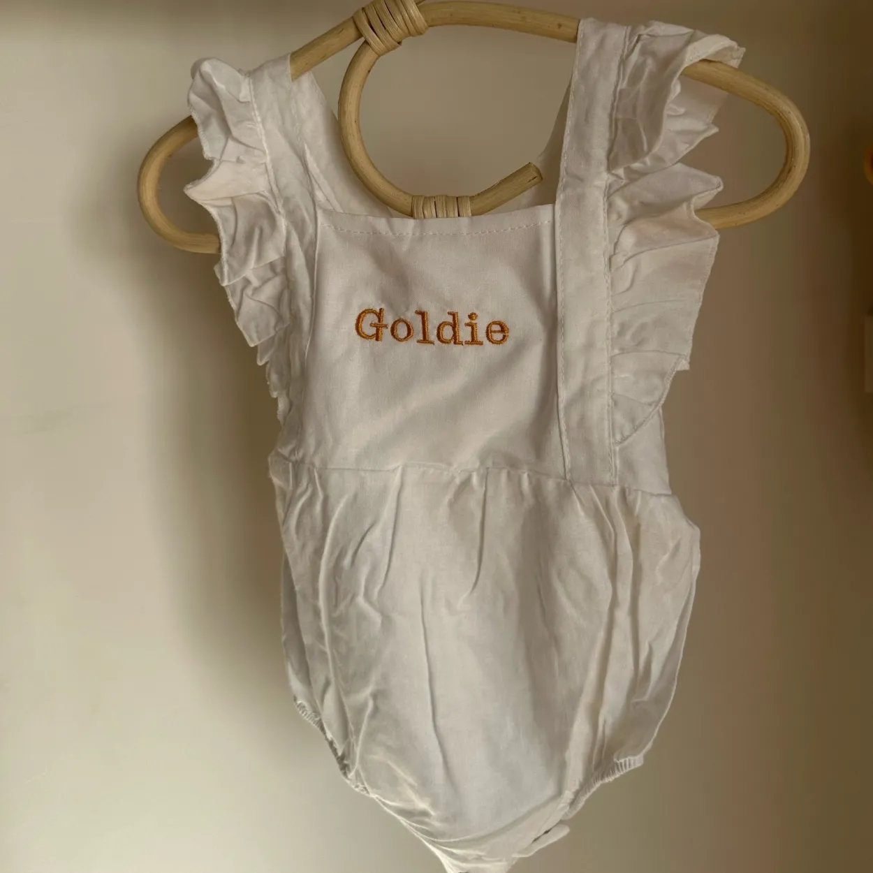 Bonita's Personalised Ruffle Romper - White