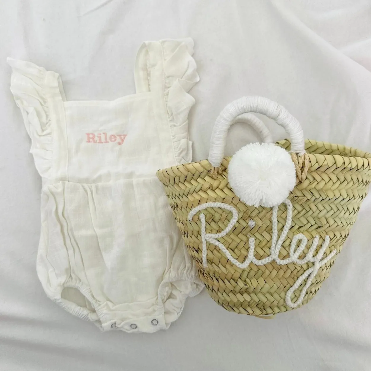 Bonita's Personalised Ruffle Romper - White