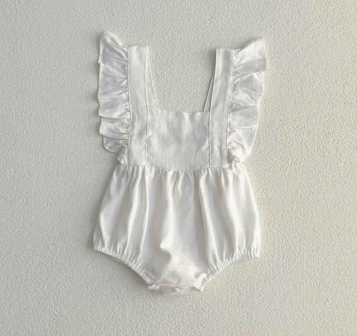 Bonita's Personalised Ruffle Romper - White