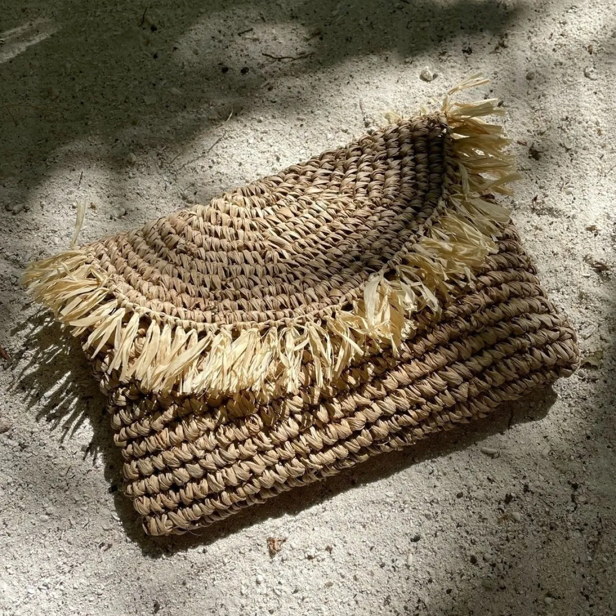 Bonita's Raffia Fringe Beach Clutch