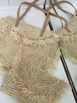 Bonita's Raffia Fringe Beach Clutch