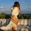 Bonita's Rattan & Leather Clutch