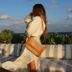 Bonita's Rattan & Leather Clutch