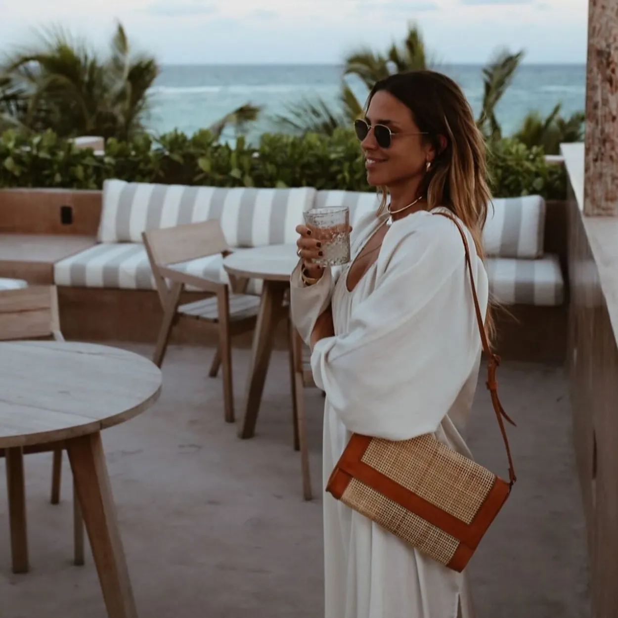 Bonita's Rattan & Leather Clutch