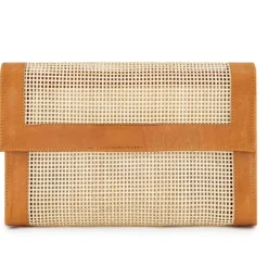 Bonita's Rattan & Leather Clutch