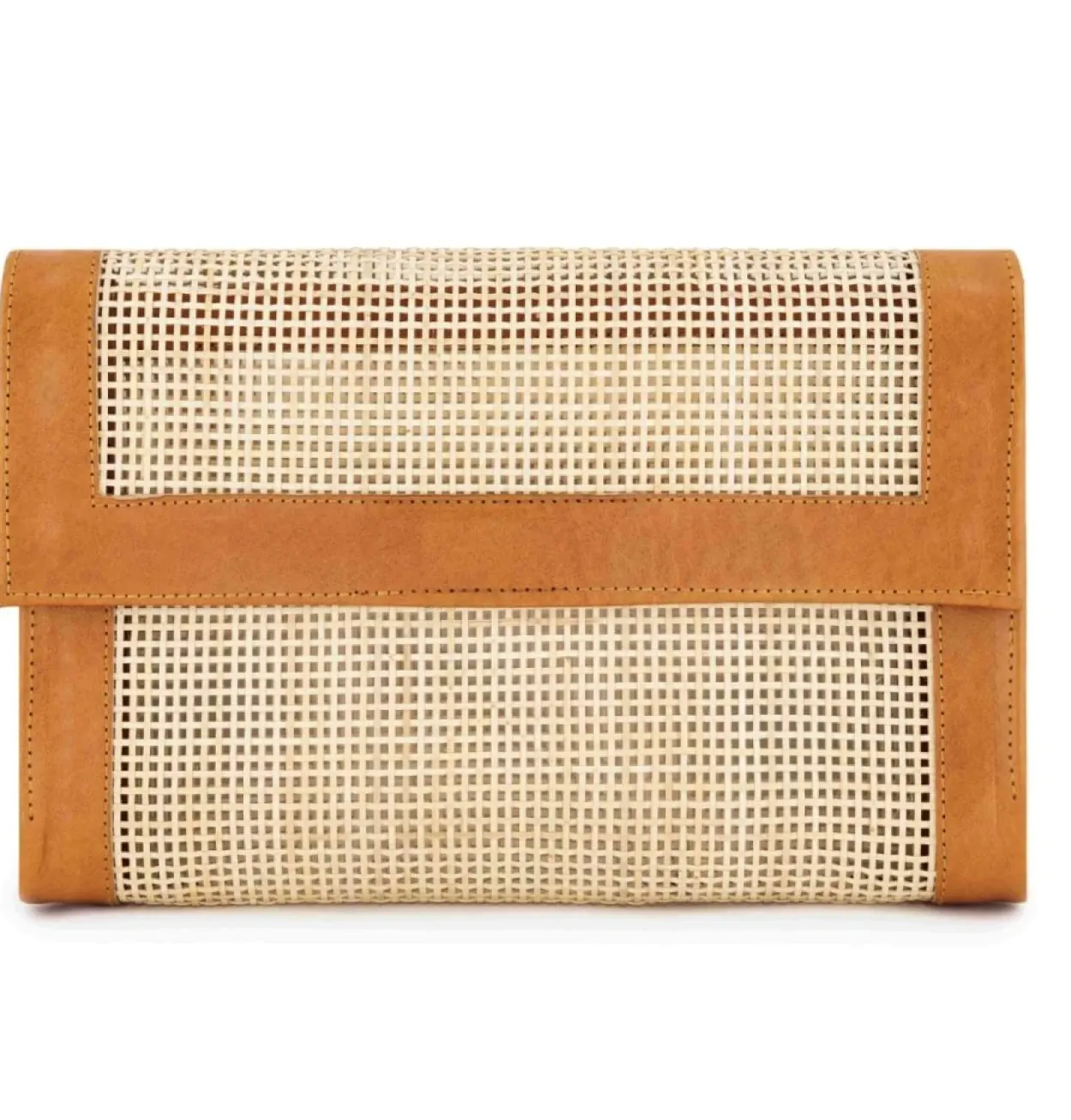Bonita's Rattan & Leather Clutch