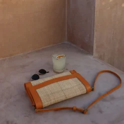 Bonita's Rattan & Leather Clutch