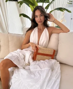 Bonita's Rattan & Leather Clutch