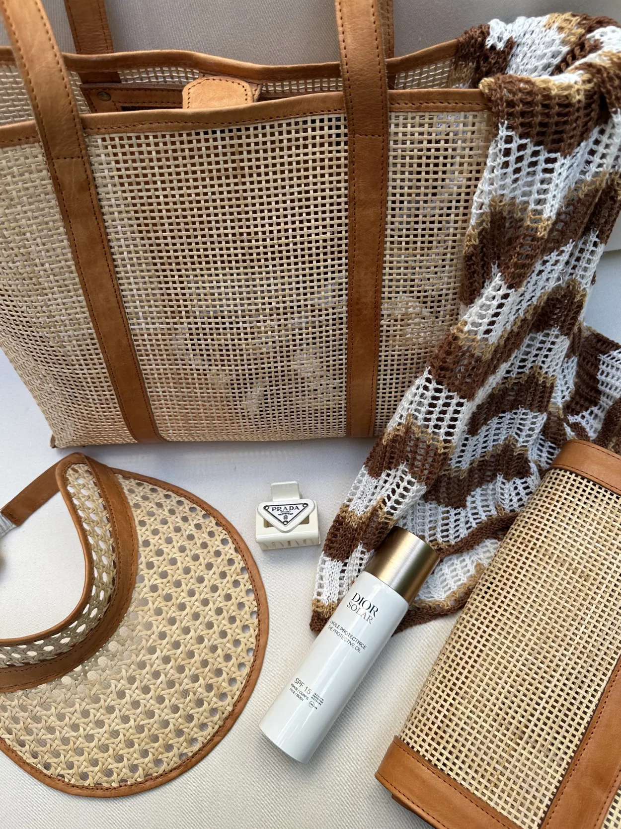 Bonita's Rattan & Leather Clutch