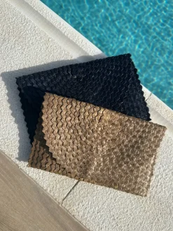 Bonita's Rattan Clutch Bag - Black