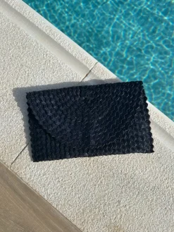 Bonita's Rattan Clutch Bag - Black