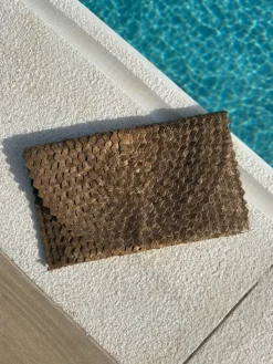 Bonita's Rattan Clutch Bag - Tan