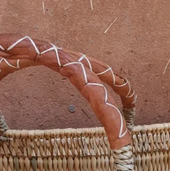 Bonita's Reed Storage Baskets with Leather Handles