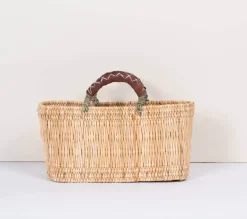 Bonita's Reed Storage Baskets with Leather Handles