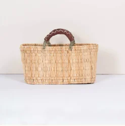 Bonita's Reed Storage Baskets with Leather Handles