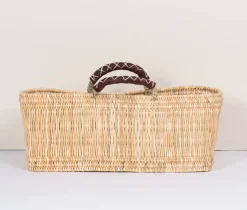Bonita's Reed Storage Baskets with Leather Handles