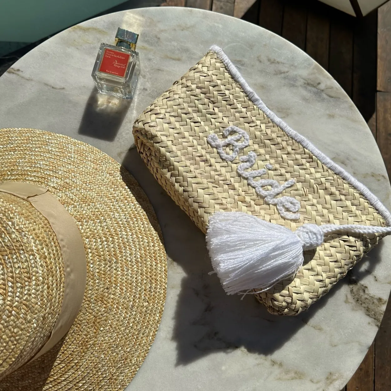 Bride White Wool Tassel Clutch