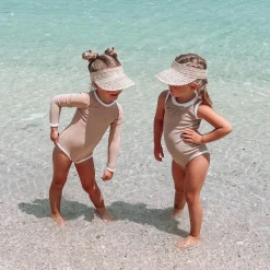 Child Rattan Beach Visor - Cream