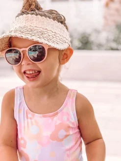 Child Rattan Beach Visor - Cream