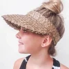 Child Rattan Beach Visor -Tan