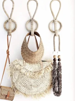 Cream Raffia Fringe Bag