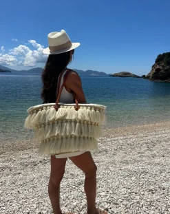 Cream Tassel Basket