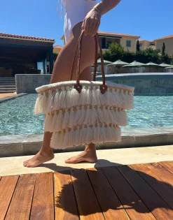 Cream Tassel Basket