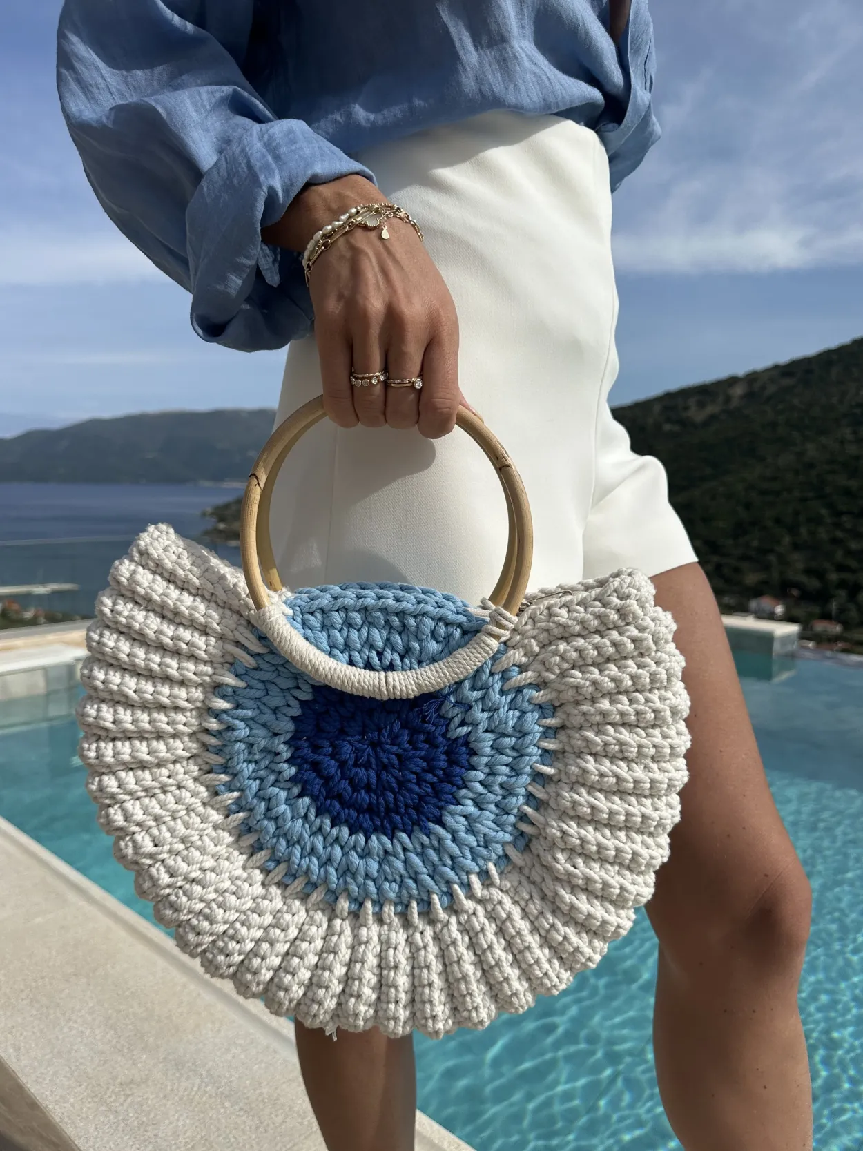 Evil Eye Crochet Bag