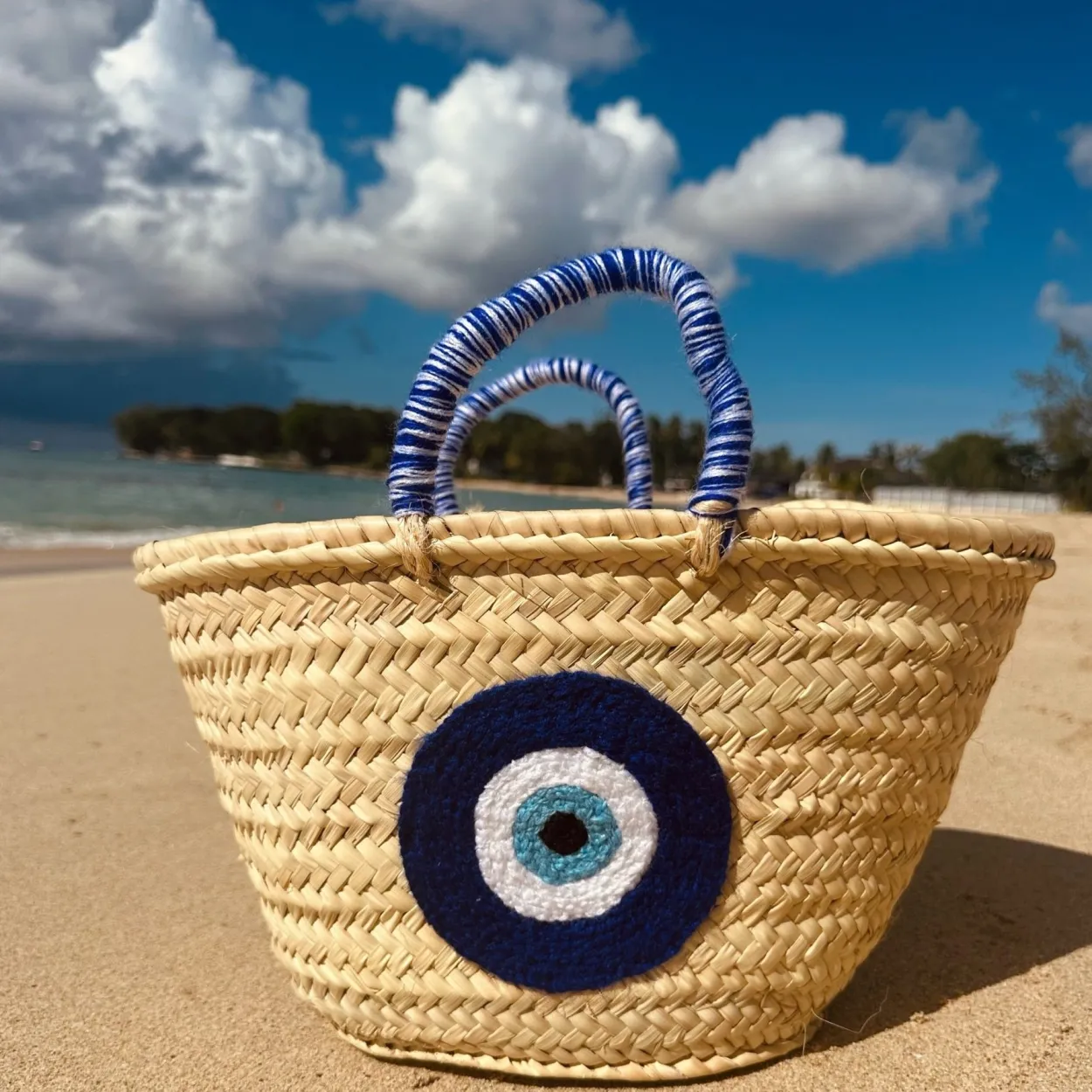 Limited Edition Medium Evil Eye Palm Basket