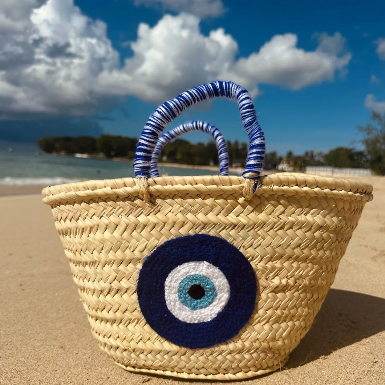 Limited Edition Medium Evil Eye Palm Basket
