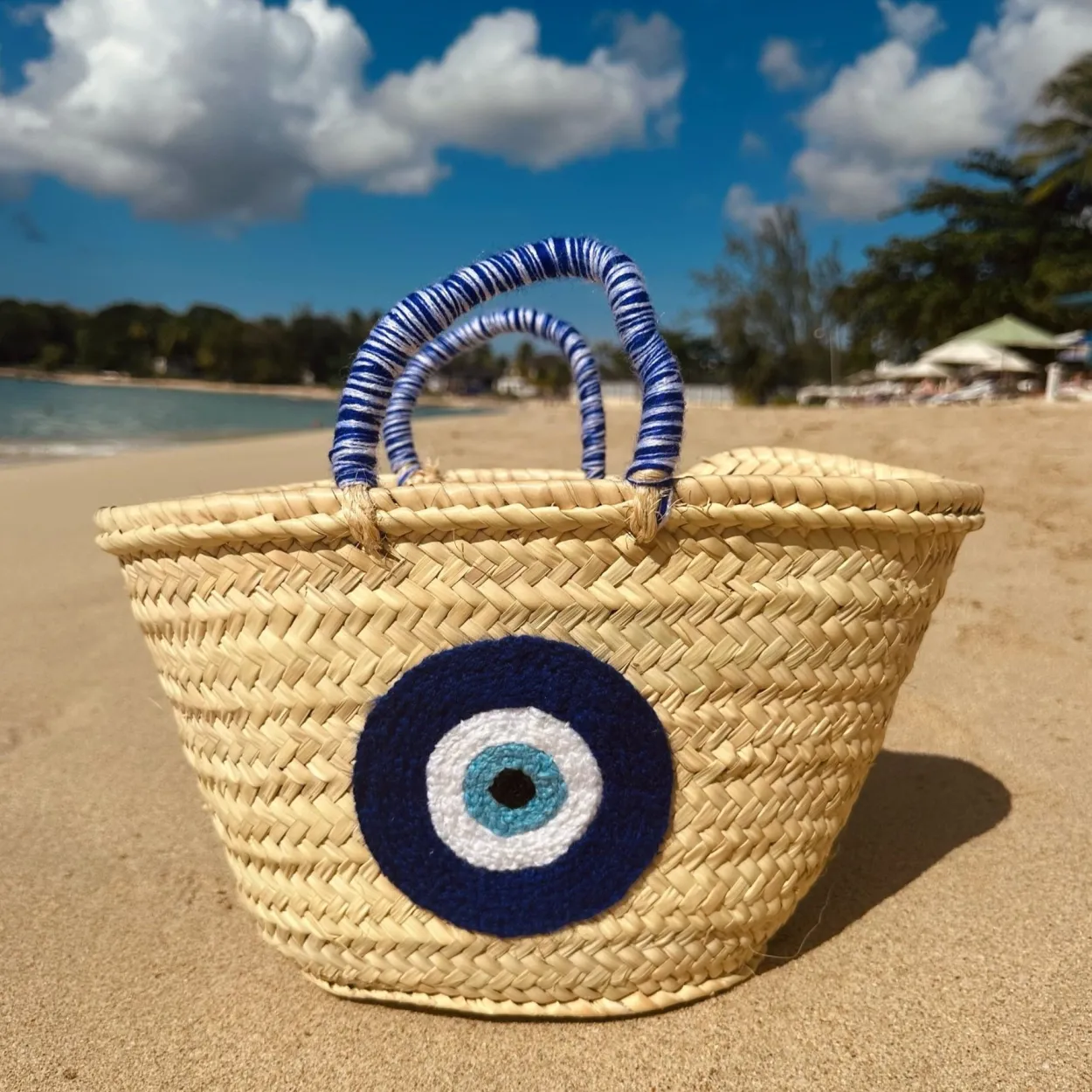 Limited Edition Medium Evil Eye Palm Basket