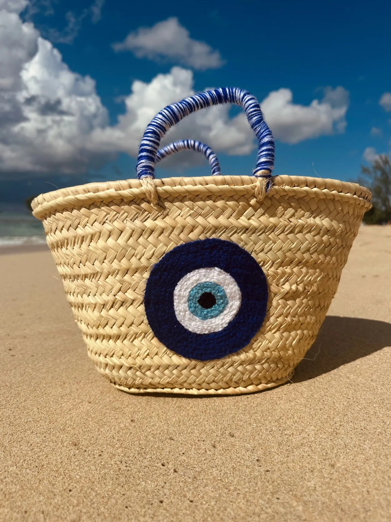 Limited Edition Medium Evil Eye Palm Basket