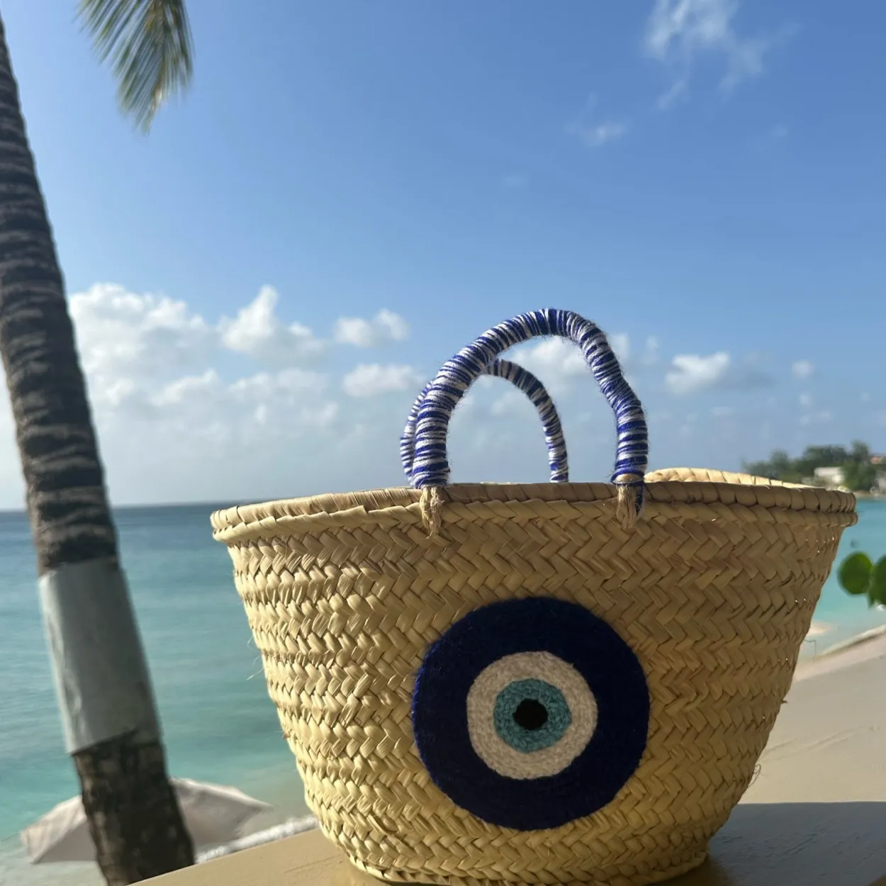 Limited Edition Medium Evil Eye Palm Basket
