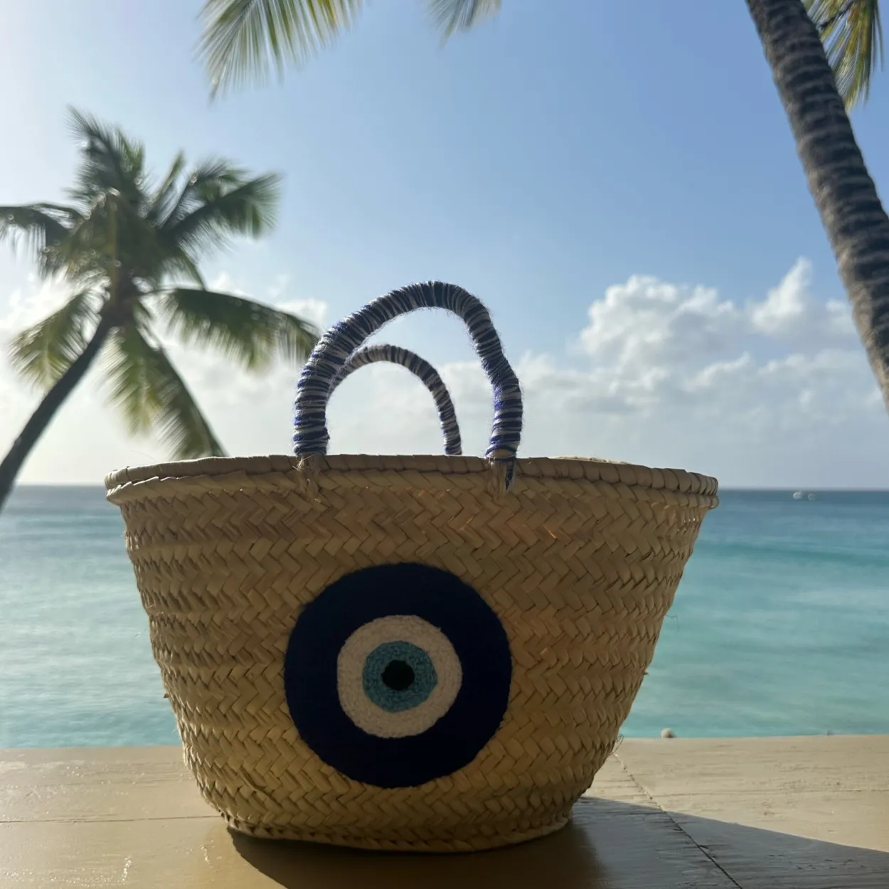 Limited Edition Medium Evil Eye Palm Basket