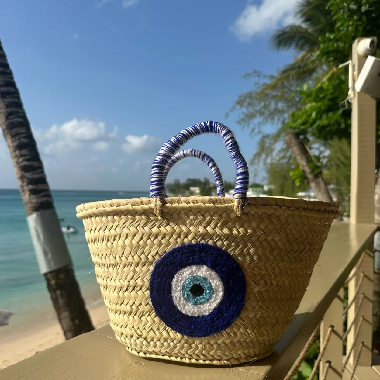 Limited Edition Medium Evil Eye Palm Basket